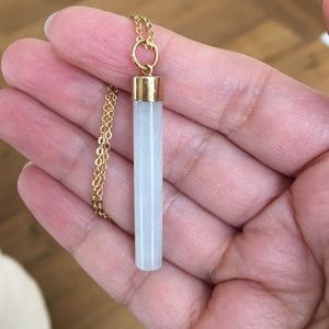 Faint green icy Burmese jadeite jade pendant chain